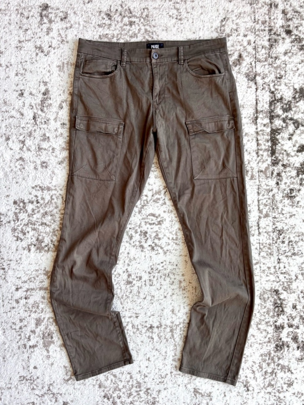 PAIGE Dylan Men’s Olive Brown Utility Cargo Pant Trousers